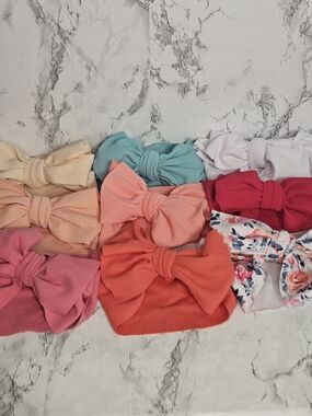 Baby Girl Oversized Bow Headband -  Set